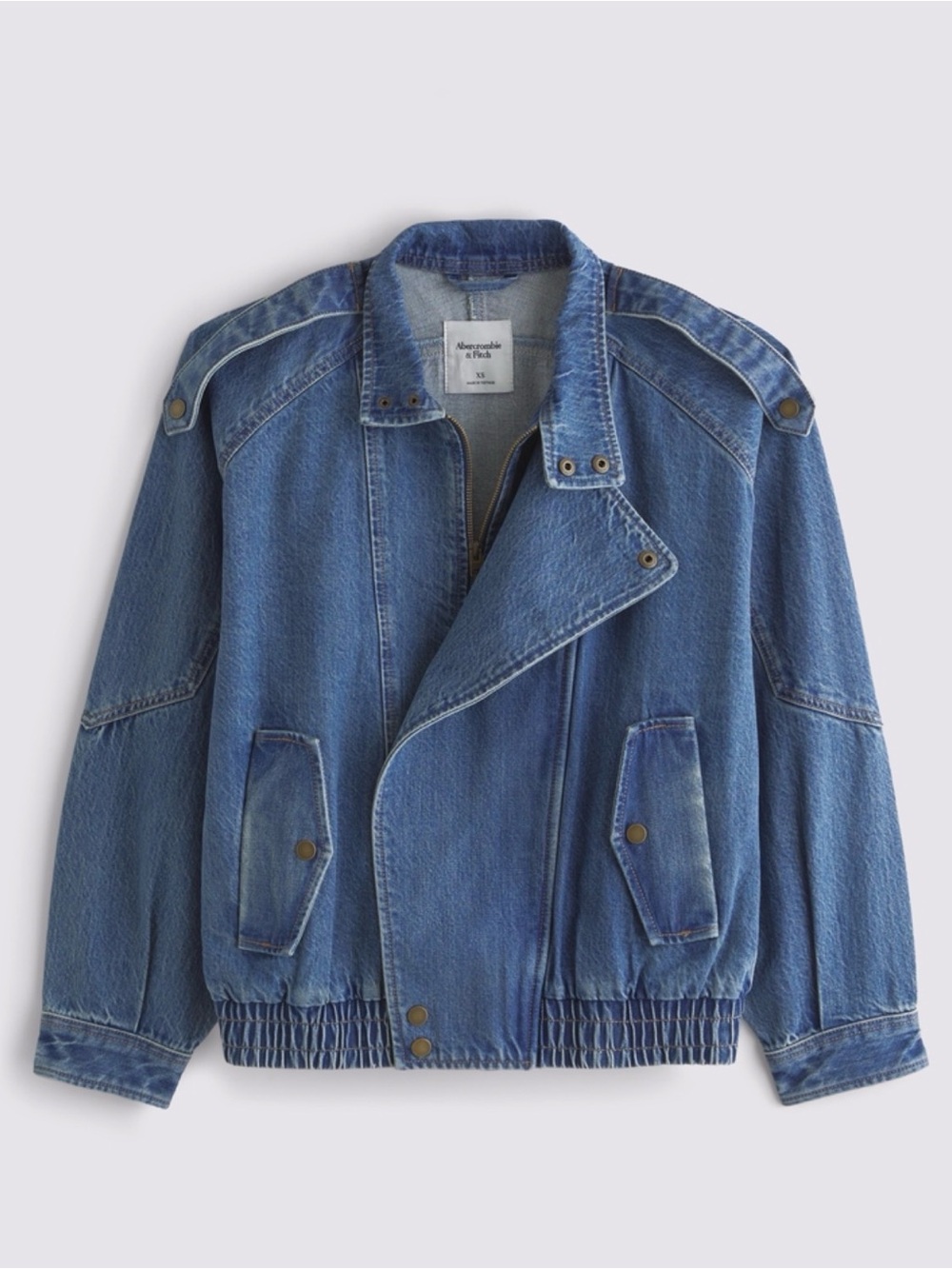 Abercrombie & Fitch relaxed, denim bomber jacket - Picture 1 of 10